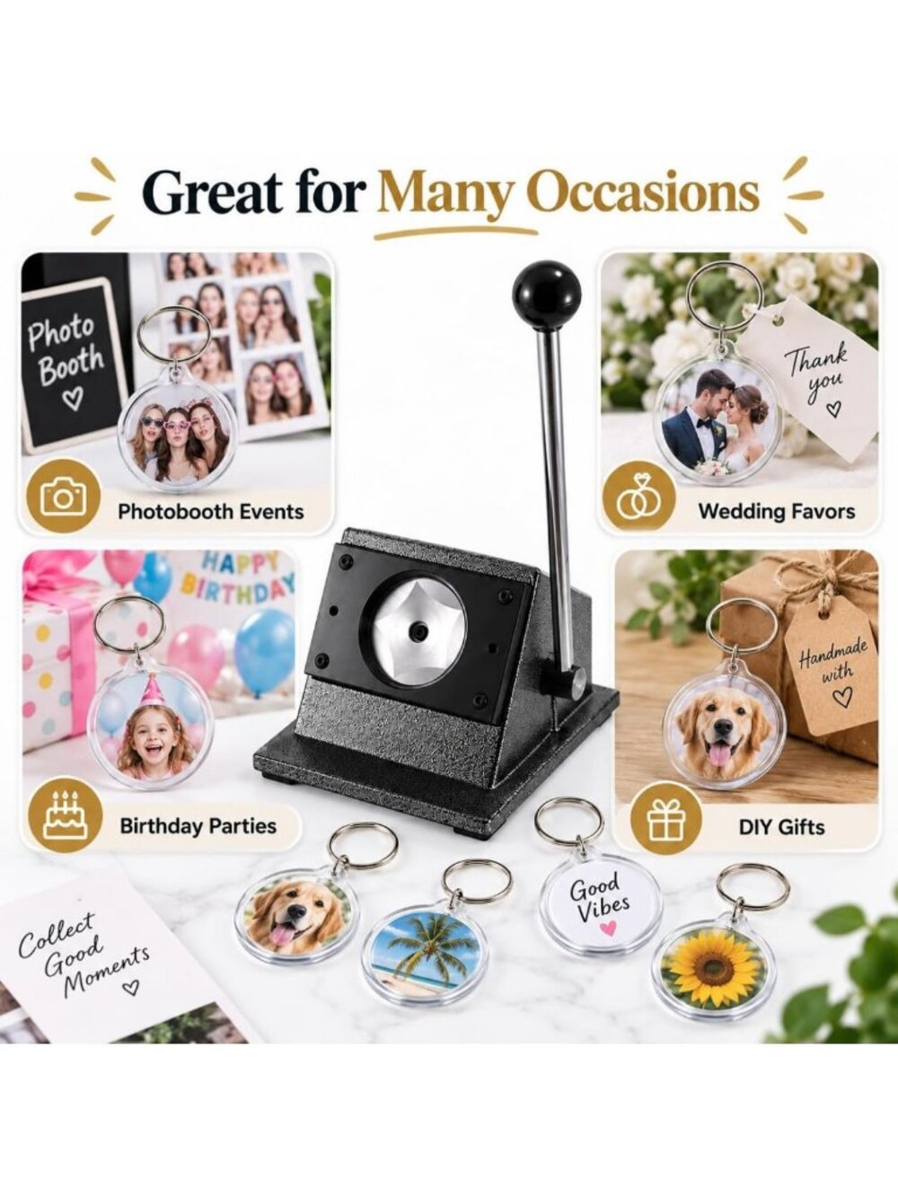 Photo Booth Keychain Cutter Kit - DIY Button Keychain Maker for Memories - Picture 5 of 7